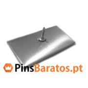 Pins impressos em cor prata