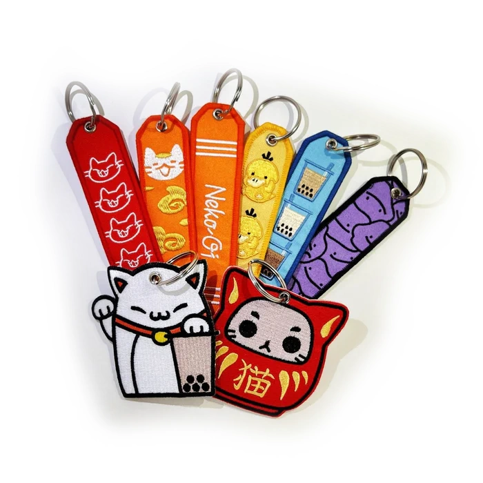 Porta-chaves bordados personalizados